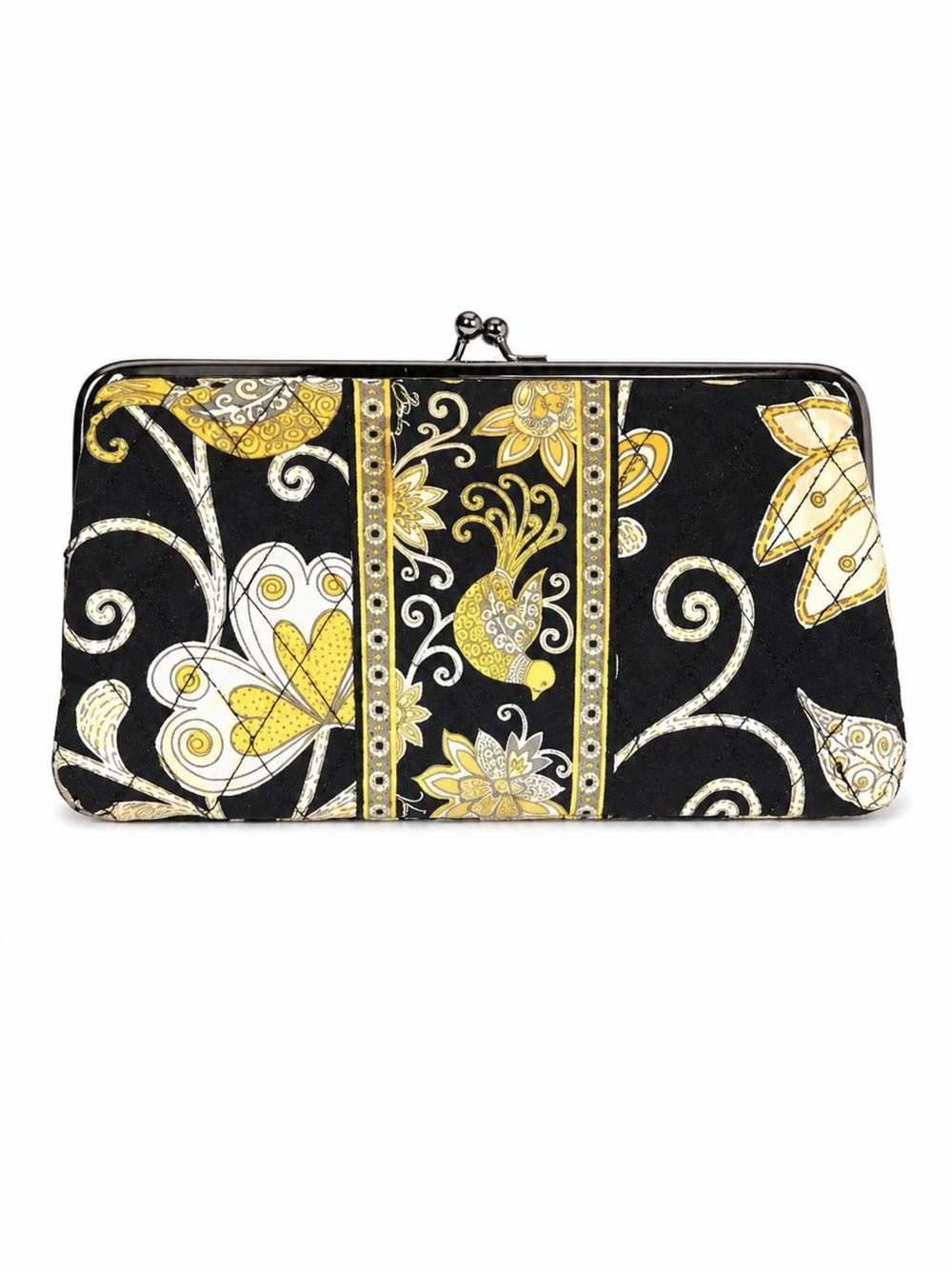 Vera Bradley Yellow Bird Double Kisslock Clutch Wallet Retired